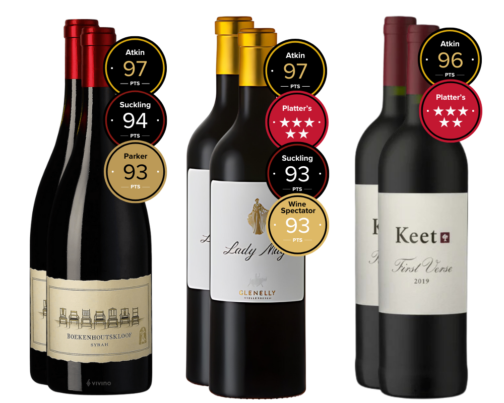 Prestige Collection Award Winning South African Wines 3x 0 75L Taste of Africa